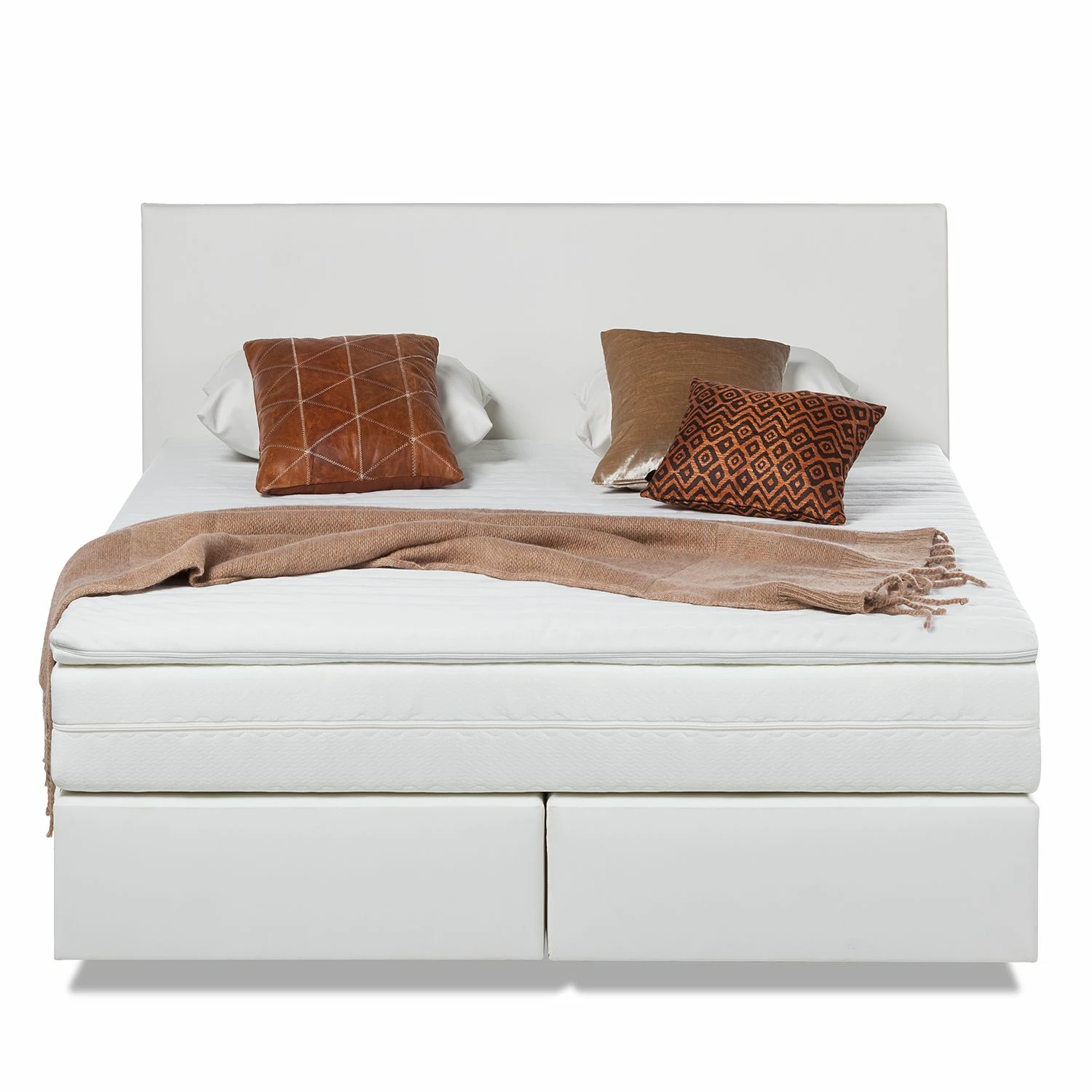 Fredriks Boxspringbett Ramona VI Kunstleder - Weiß - 140 x 200cm – Bild 5