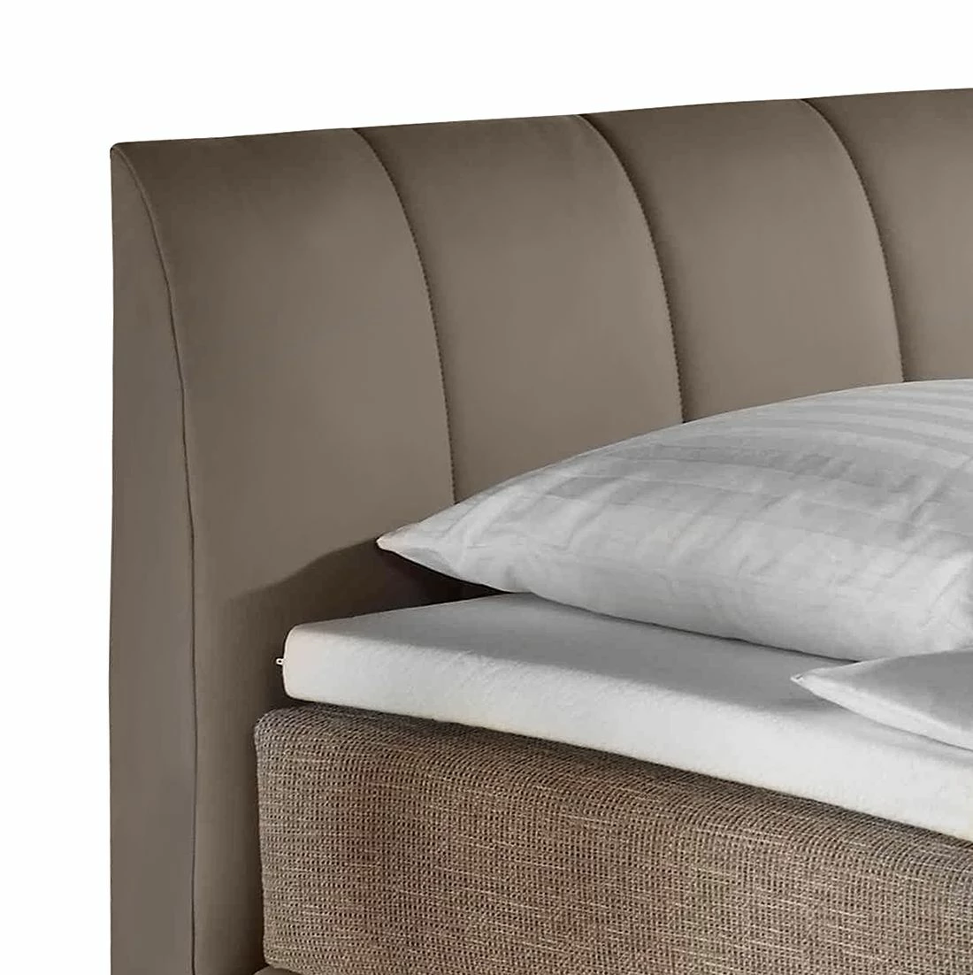 Monaco Boxspringbett Valea - Taupe - 140 x 200cm - Tonnentaschenfederkernmatratze - H3 – Bild 5