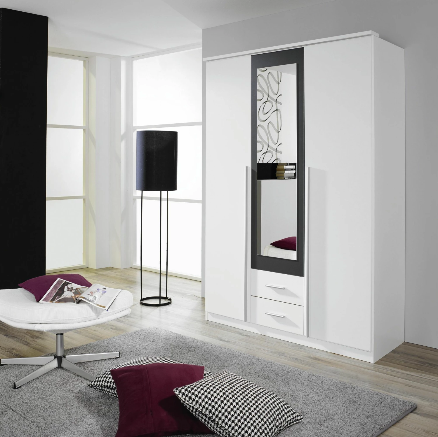 Rauch Blue Drehtüren-/Kombischrank Krefeld - Alpinweiß/Grau-Metallic - Schrankbreite: 181 cm - 4-türig – Bild 7