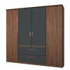 Rauch Orange Drehtürenschrank Bernau - Dunkelbraun / Anthrazit - Breite: 181 cm