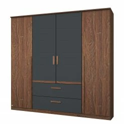 Rauch Orange Drehtürenschrank Bernau - Dunkelbraun / Anthrazit - Breite: 181 cm