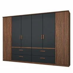 Rauch Orange Drehtürenschrank Bernau - Dunkelbraun / Anthrazit - Breite: 271 cm