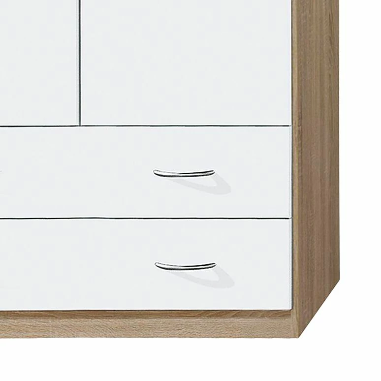 Rauch Blue Drehtürenschrank Case IV - Alpinweiß/Sonoma Eiche Dekor - Schrankbreite: 136 cm - 3-türig – Bild 8