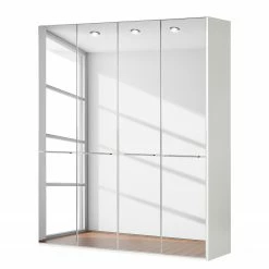 Wiemann Drehtürenschrank Chicago I - Alpinweiß / Spiegelglas - Höhe: 236 cm - Breite: 200 cm - 4