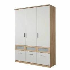 Rauch Blue Kombischrank Bochum-Extra - Alpinweiß/Eiche Sonoma Dekor - Schrankbreite: 136 cm - 3-türig