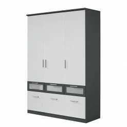 Rauch Blue Kombischrank Bochum-Extra - Alpinweiß/Grau-Metallic - Schrankbreite 91 cm, 2-türig