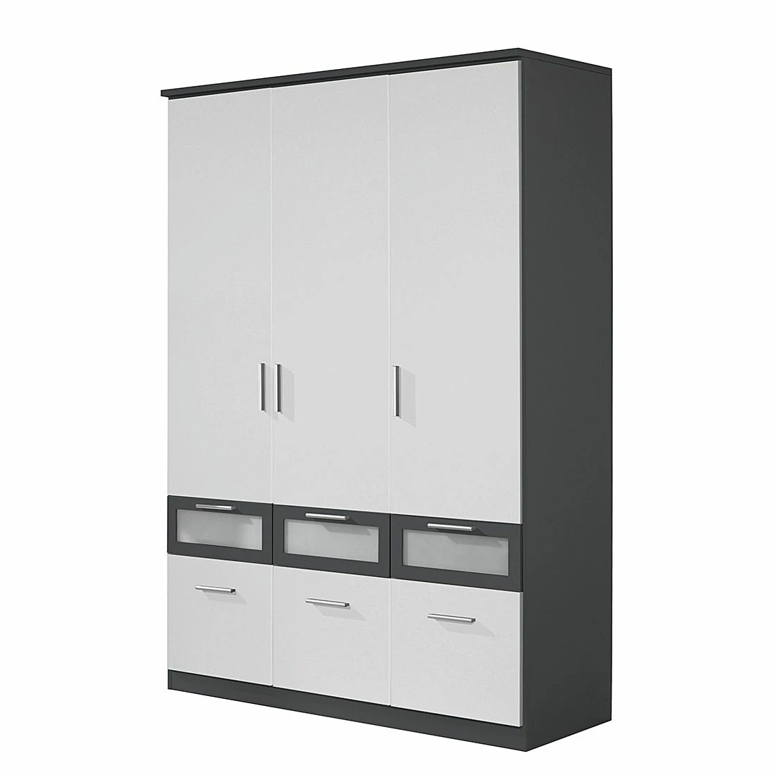 Rauch Blue Kombischrank Bochum-Extra - Alpinweiß/Grau-Metallic - Schrankbreite 91 cm, 2-türig