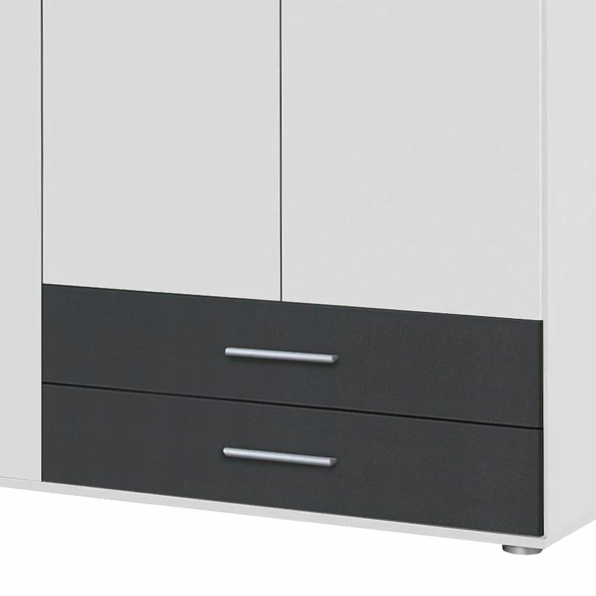 Rauch Blue Drehtürenschrank Rasant-Extra - Alpinweiß / Anthrazit - Breite: 127 cm - Ohne Spiegeltür/-en – Bild 2