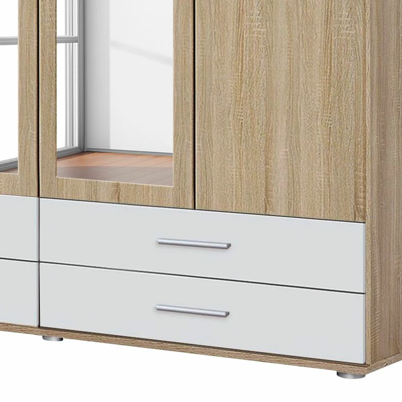 Rauch Blue Drehtürenschrank Rasant-Extra I - Eiche Sonoma Dekor / Alpinweiß - Breite: 168 cm - Mit Spiegeltür/-en – Bild 2