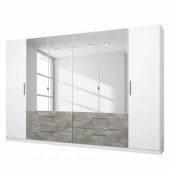 Rauch Blue Drehtürenschrank Siegen - Alpinweiß / Steingrau