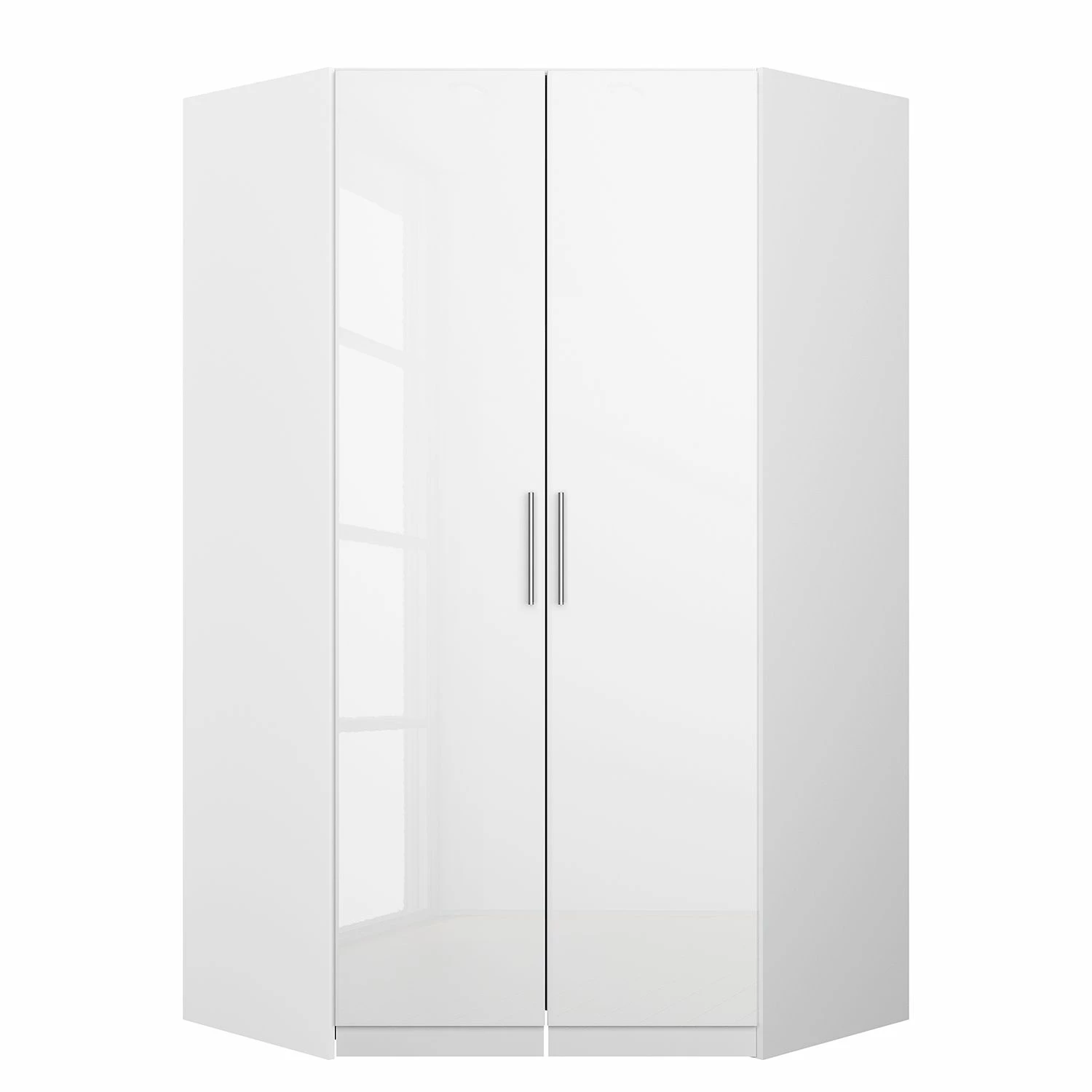 Eckschrank KiYDOO I - Hochglanz Weiß / Alpinweiß - Höhe: 210 cm – Bild 2