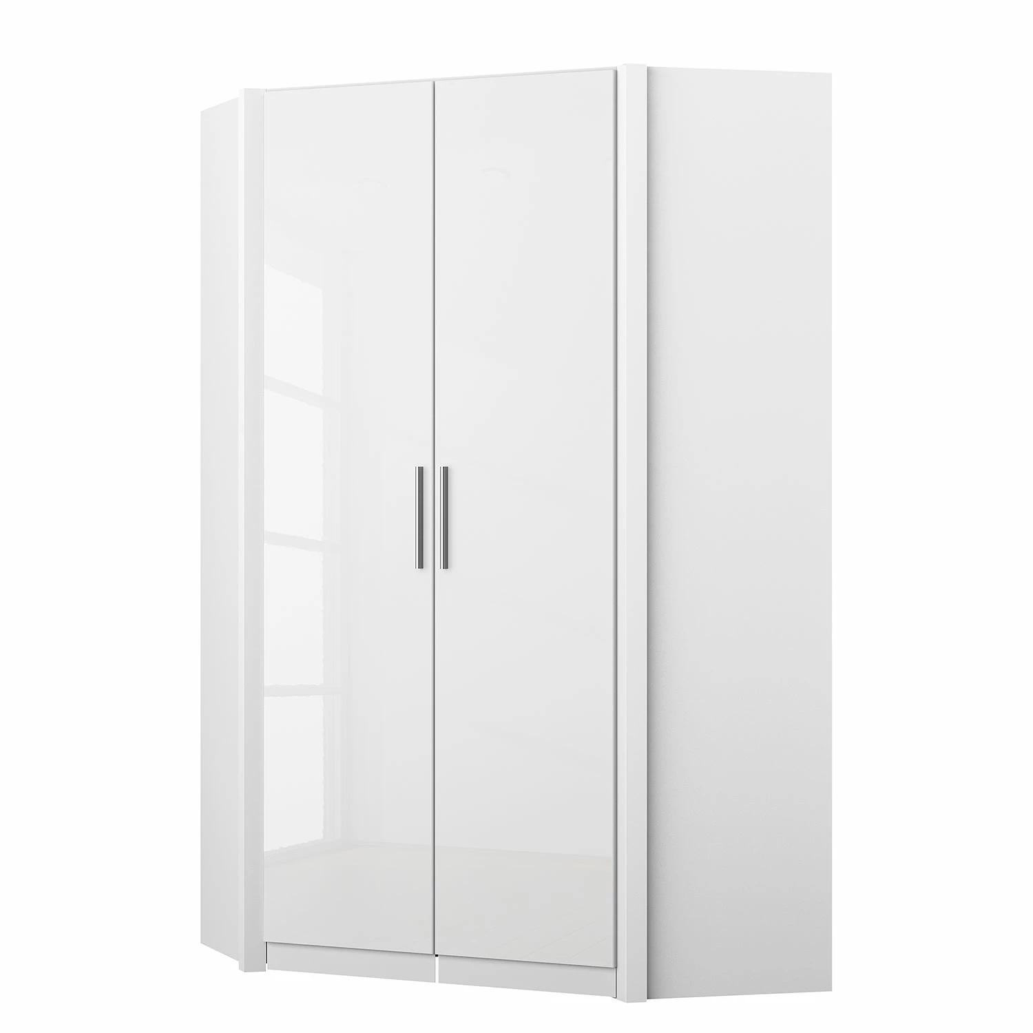 Eckschrank KiYDOO I - (inkl. Ausgleichsleisten) - Hochglanz Weiß / Alpinweiß - Höhe: 197 cm