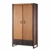 Ars manufacti Garderobenschrank Manchester II - Akazie teilmassiv / Metall - Akazie / Anthrazit - Breite: 110 cm