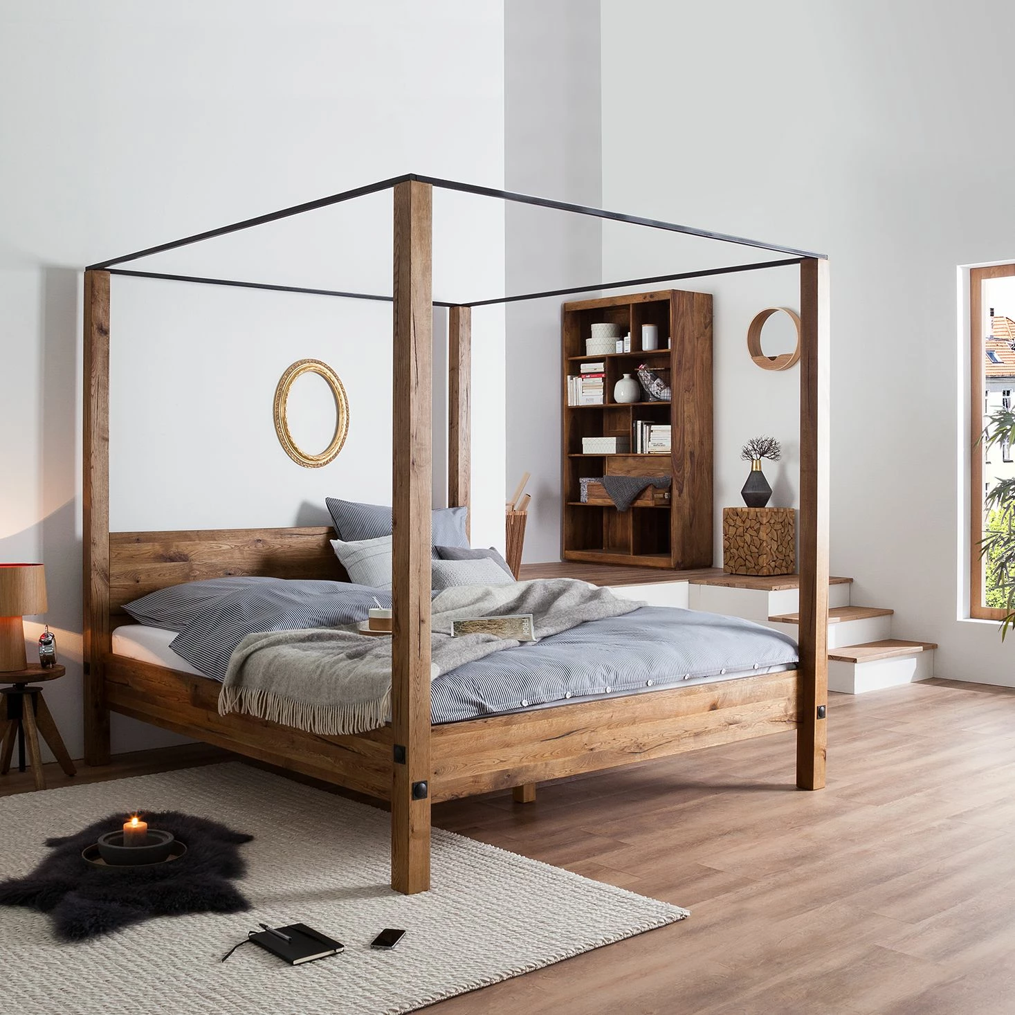 Neue Modular Himmelbett Porto-Alegre - Naturpordukt - eventuell leichte Abweichung vom Bild - 140 x 200cm – Bild 3