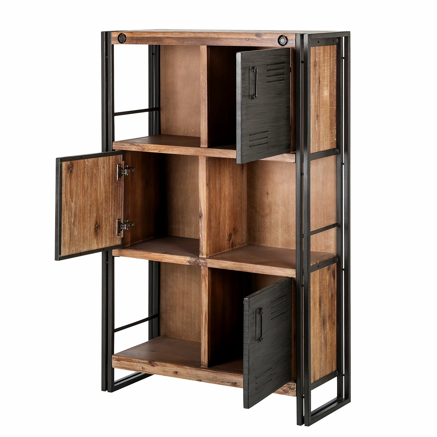 Ars manufacti Hochkommode Manchester - Akazie massiv / Metall - Akazie / Anthrazit – Bild 7