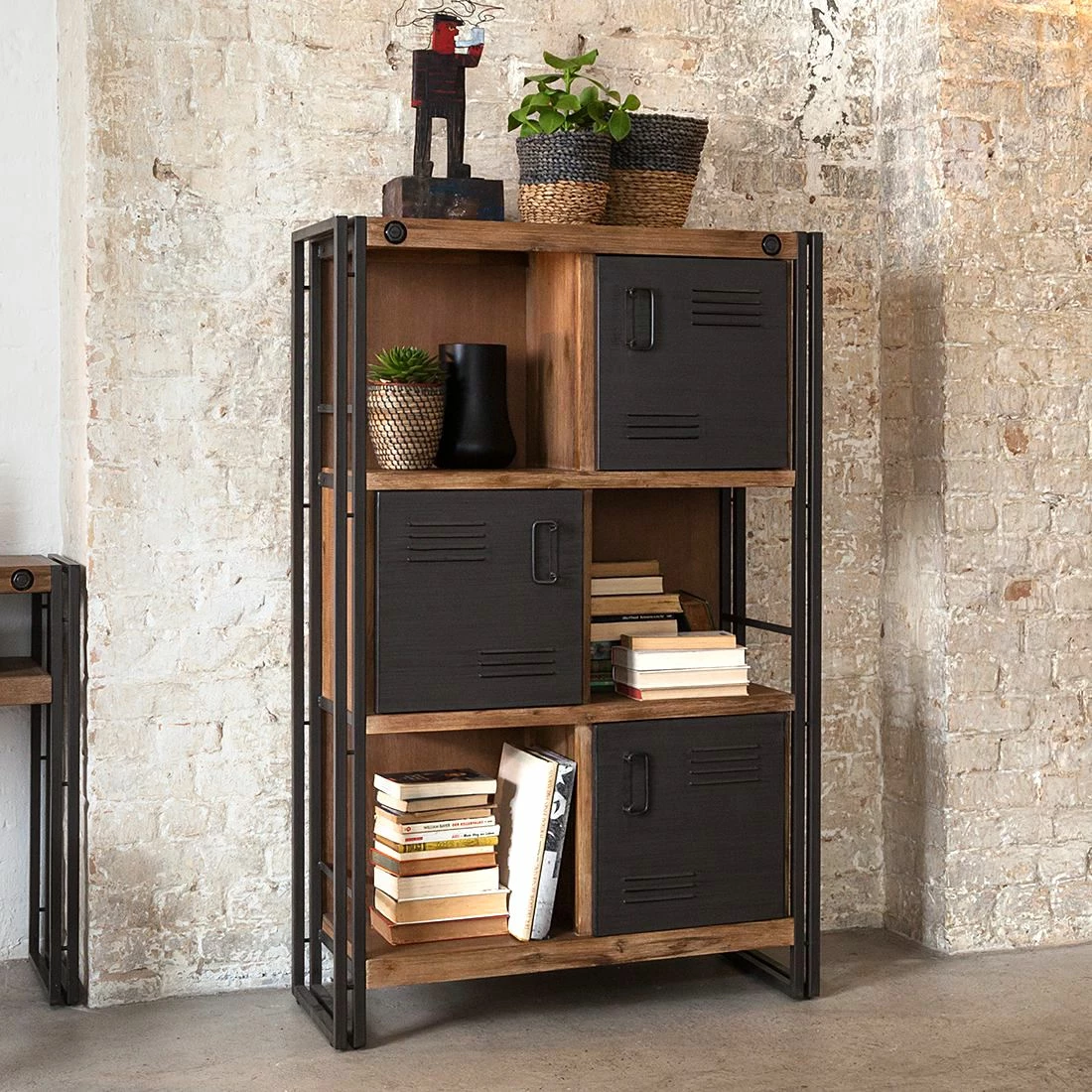 Ars manufacti Hochkommode Manchester - Akazie massiv / Metall - Akazie / Anthrazit – Bild 4