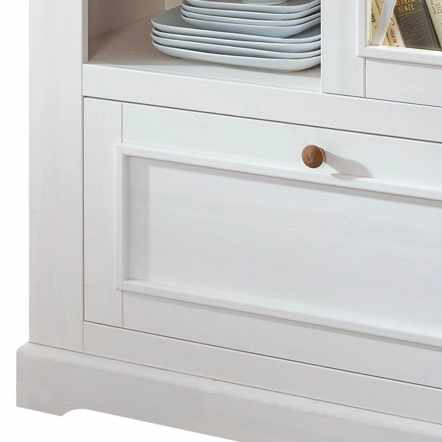 Maison Belfort Hochkommode Ummanz II - Kiefer massiv - Kiefer Weiß – Bild 3