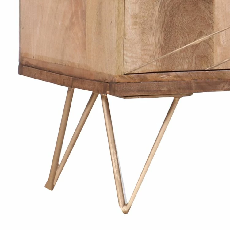 Ars manufacti Kommode Argallo II - Mango massiv / Metall - Mango / Gold – Bild 3