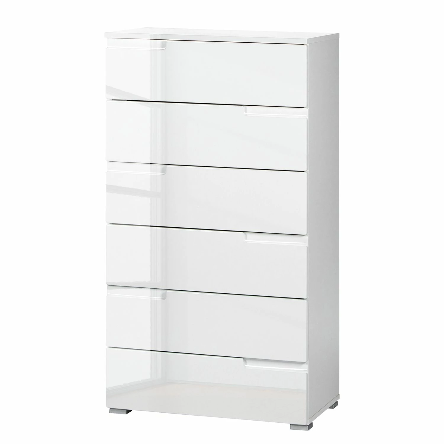 Fredriks Kommode Larado III - Hochglanz Weiß / Weiß