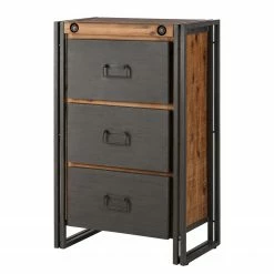 Ars manufacti Kommode Manchester - Akazie teilmassiv / Metall - Akazie / Anthrazit