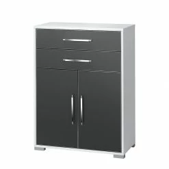 Maja Möbel Kommode Merit - Hochglanz Grau / Alpinweiß