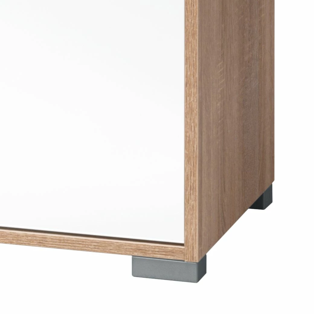 Maja Möbel Kommode Merit - Hochglanz Weiß / Eiche Sonoma Dekor – Bild 2