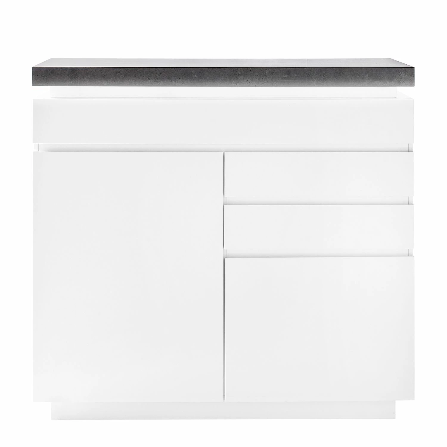 Fredriks Kommode Namona I - Inkl. Beleuchtung - Beton Dekor / Weiß – Bild 4