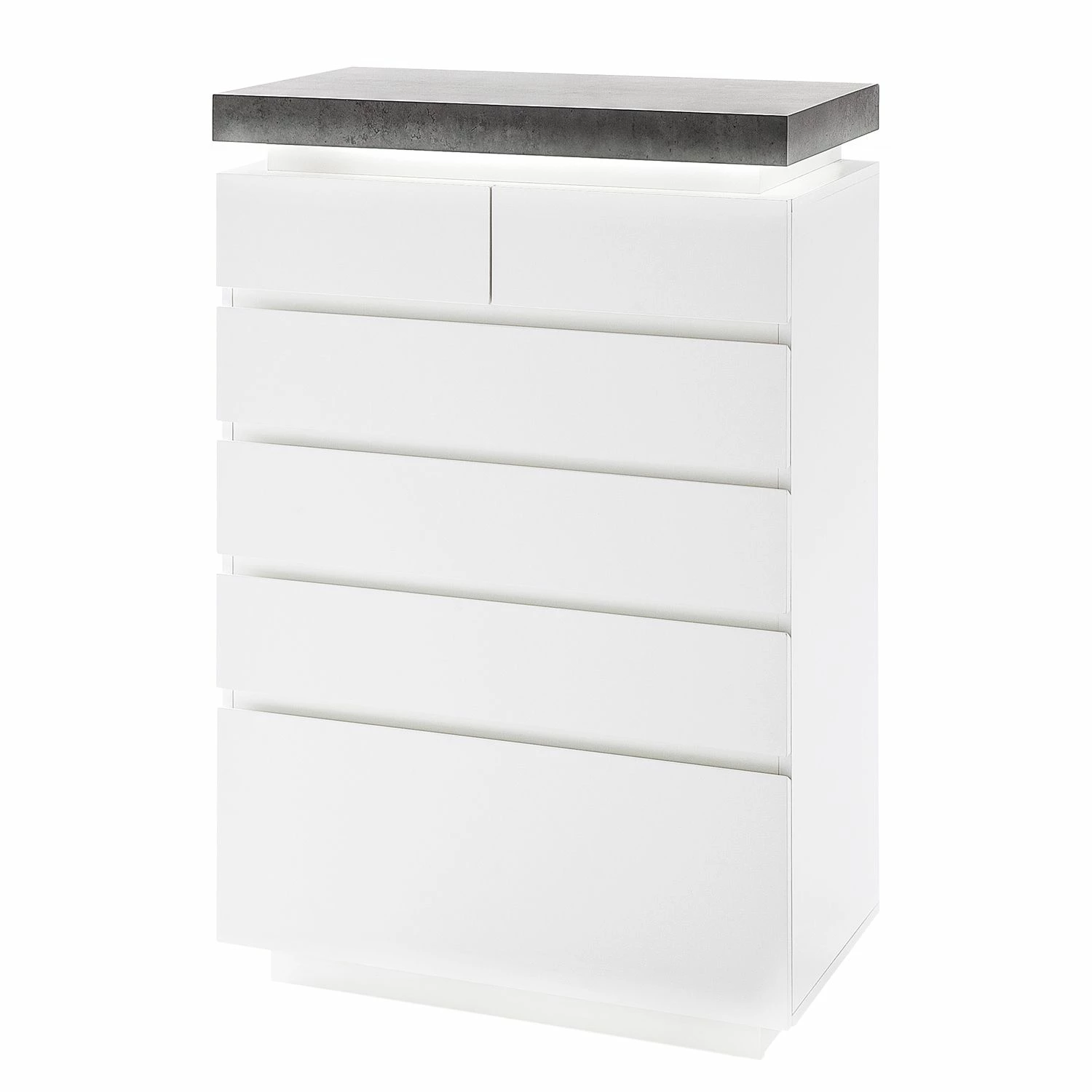 Fredriks Kommode Namona II - Inkl. Beleuchtung - Beton Dekor / Weiß
