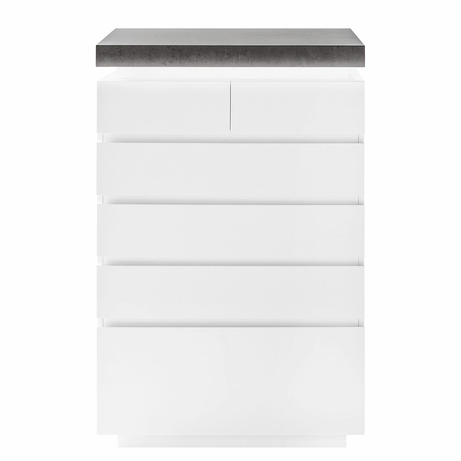 Fredriks Kommode Namona II - Inkl. Beleuchtung - Beton Dekor / Weiß – Bild 4