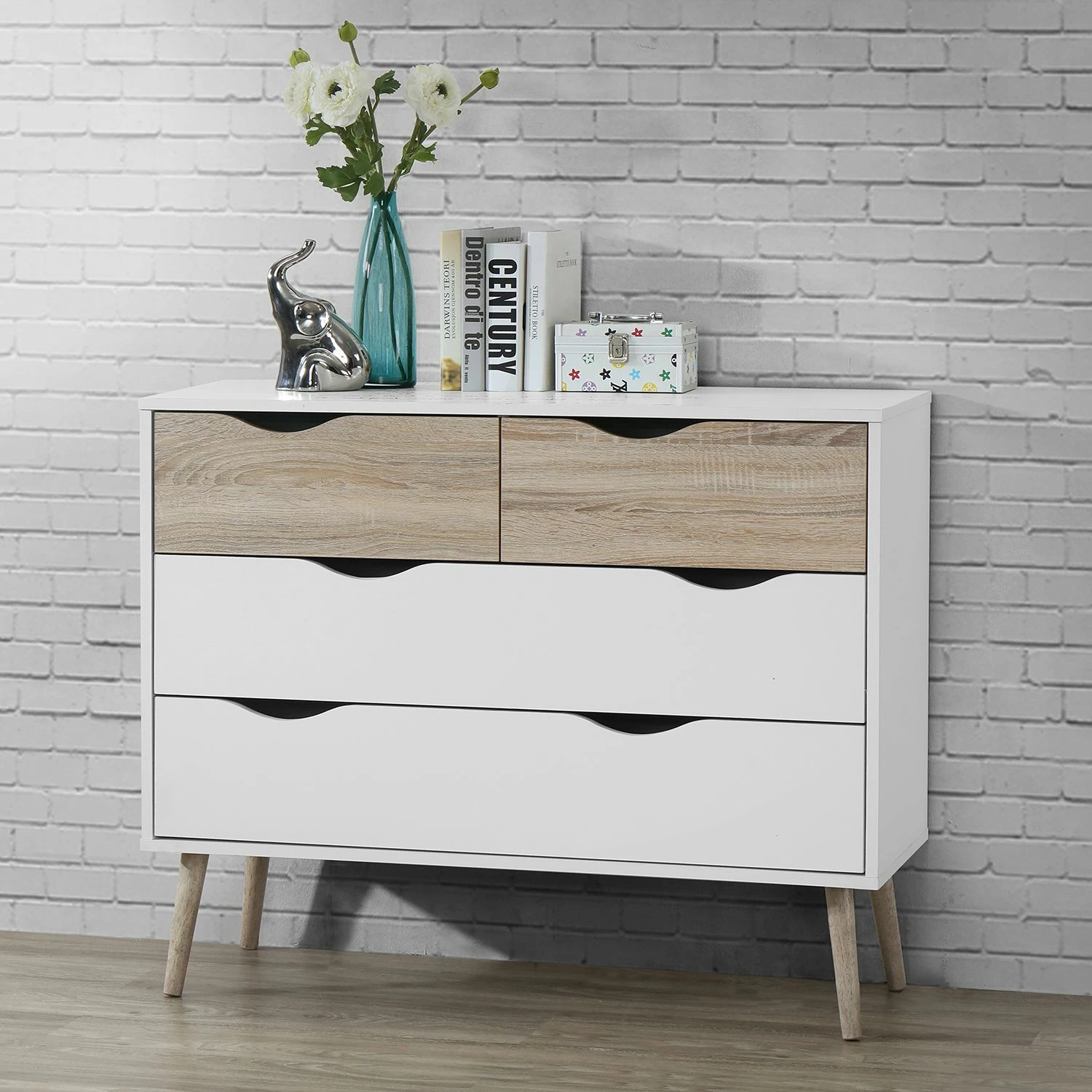 Mørteens Kommode Sunndal - Weiß / Eiche Hell – Bild 2