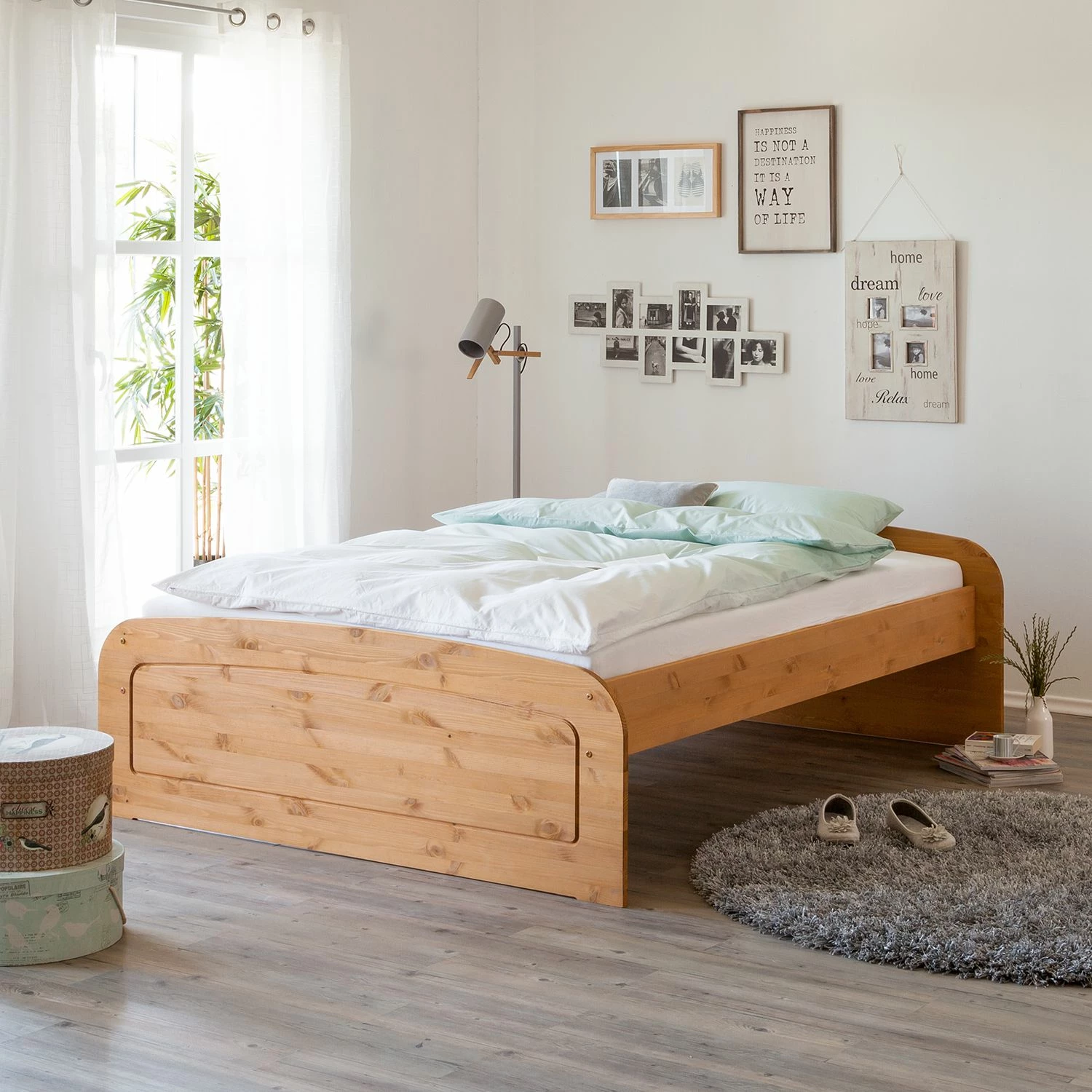 Ars Natura Massivholzbett Fia - Kiefer Natur gebeizt & gewachst - 180 x 200cm – Bild 5