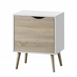 Mørteens Nachtkommode Sunndal II - Wildeiche Dekor / Alpinweiß