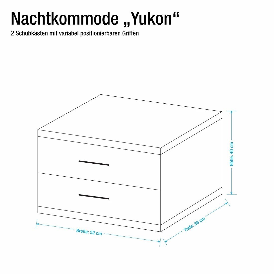 Wimex Nachtkommode Tulloch - Eiche Sägerau - 1 Paar – Bild 4