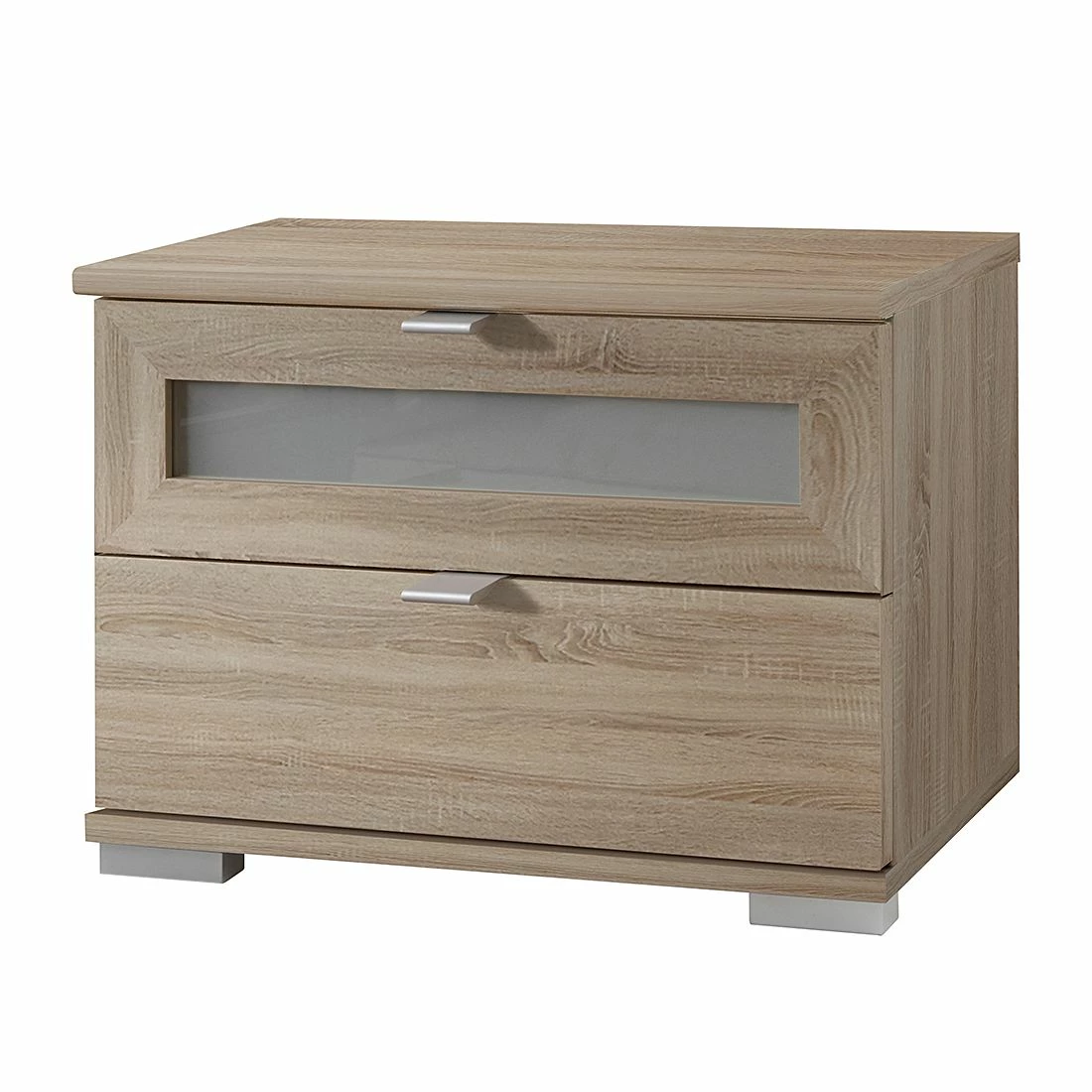 Wimex Nachtschrank Ibri Plus I - Eiche Sägerau Dekor/Milchweiß - 2 Nachtschrank