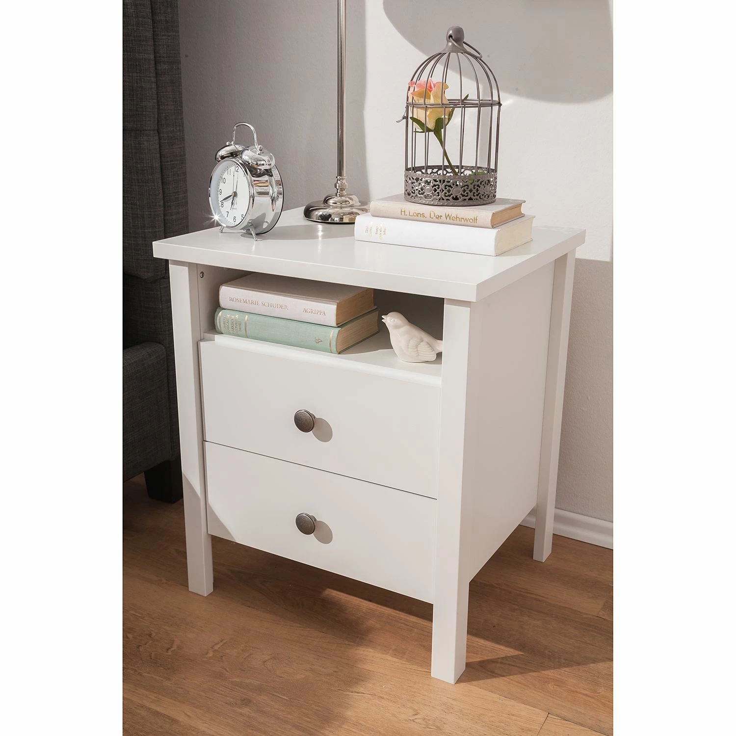 Nachtkommode SKØP country - Alpinweiß – Bild 4