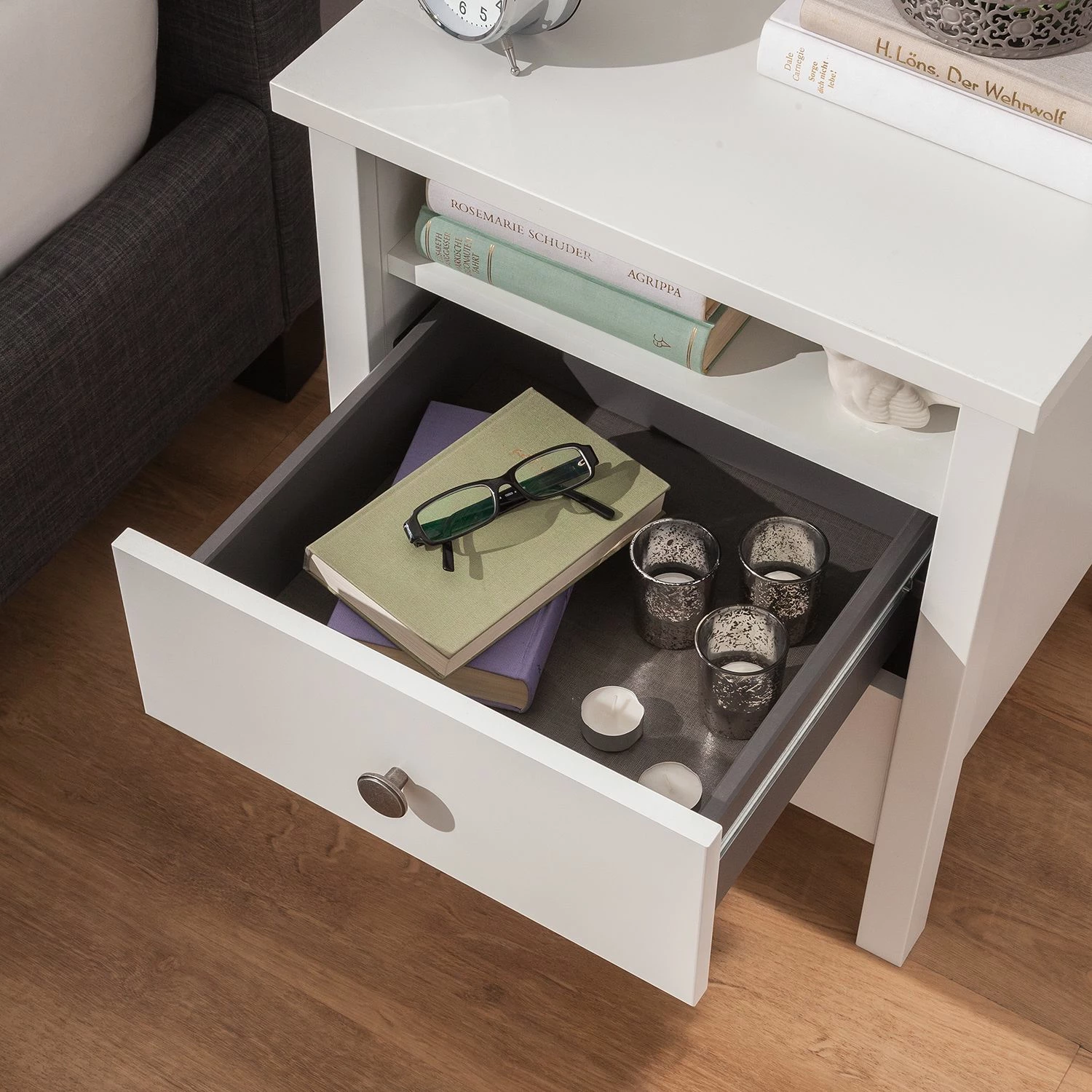 Nachtkommode SKØP country - Alpinweiß – Bild 9