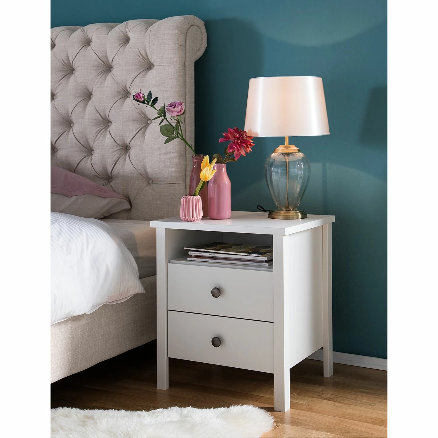 Nachtkommode SKØP country - Alpinweiß – Bild 2