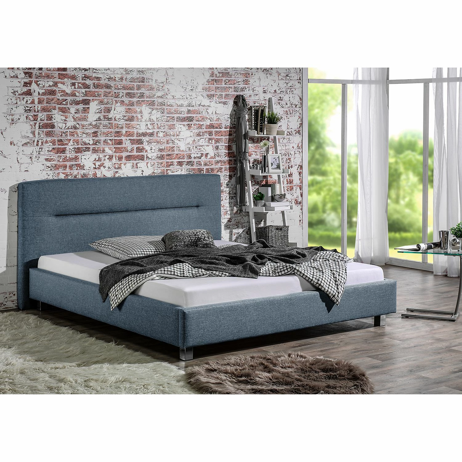 Fredriks Polsterbett Billdal Strukturstoff - Schiefergrau - 180 x 200cm – Bild 4