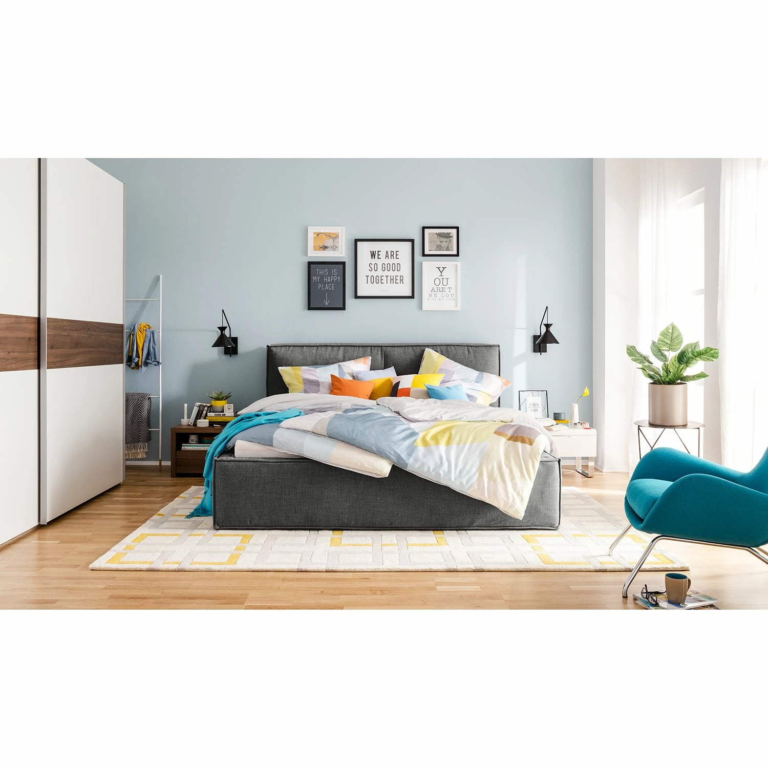 Polsterbett Kinx - Stoff KINX: Anthrazit - 180 x 200cm – Bild 2