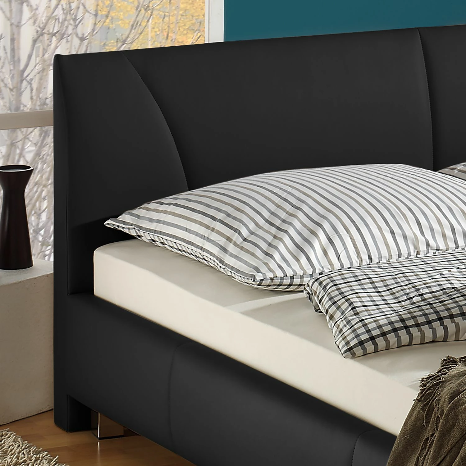 Loftscape Polsterbett Osterhofen Kunstleder - Schwarz - 180 x 200cm – Bild 3