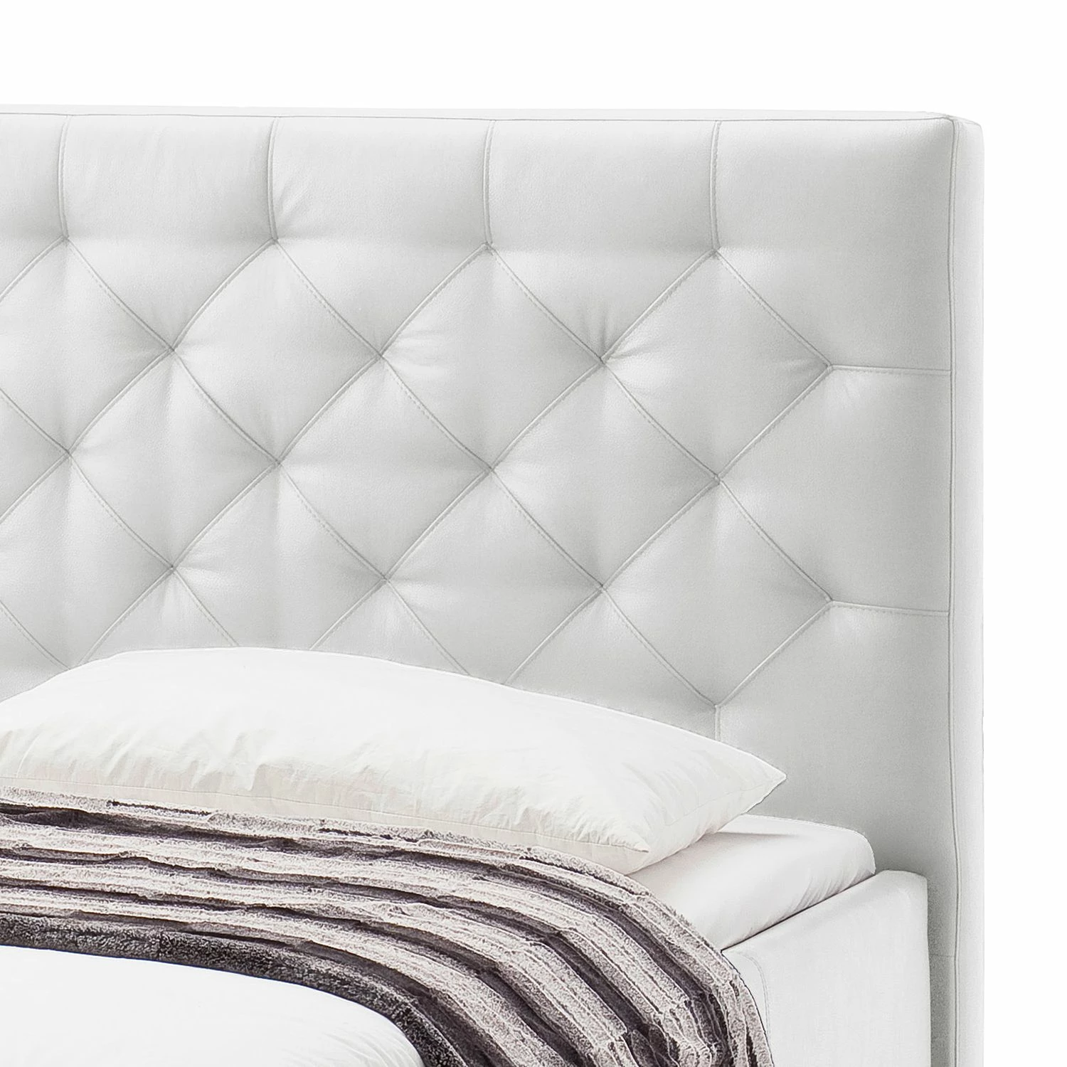 Meise.möbel Polsterbett Pisa Kunstleder - Weiß - 160 x 200cm – Bild 4