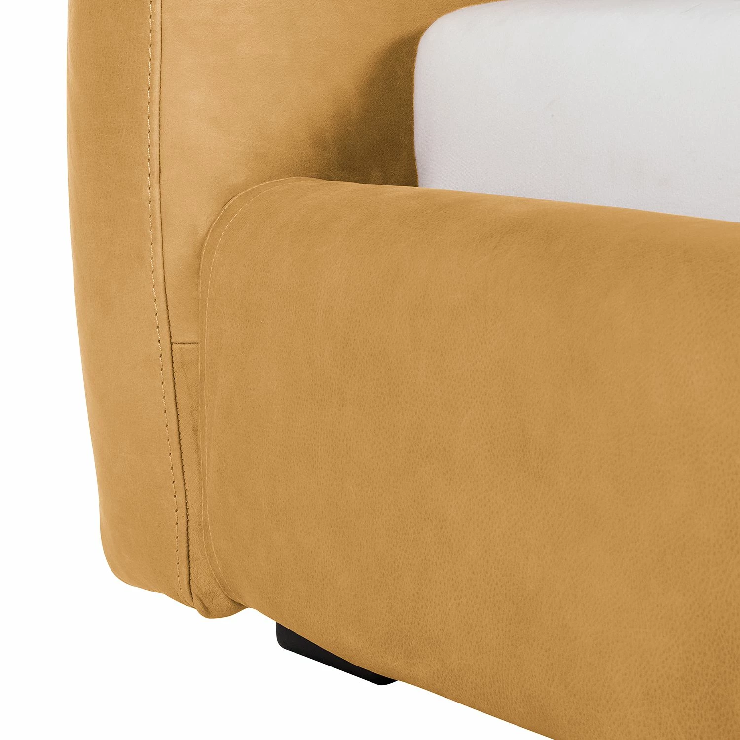 Studio Copenhagen Polsterbett Shabby Echtleder - Ocker - 140 x 200cm – Bild 6