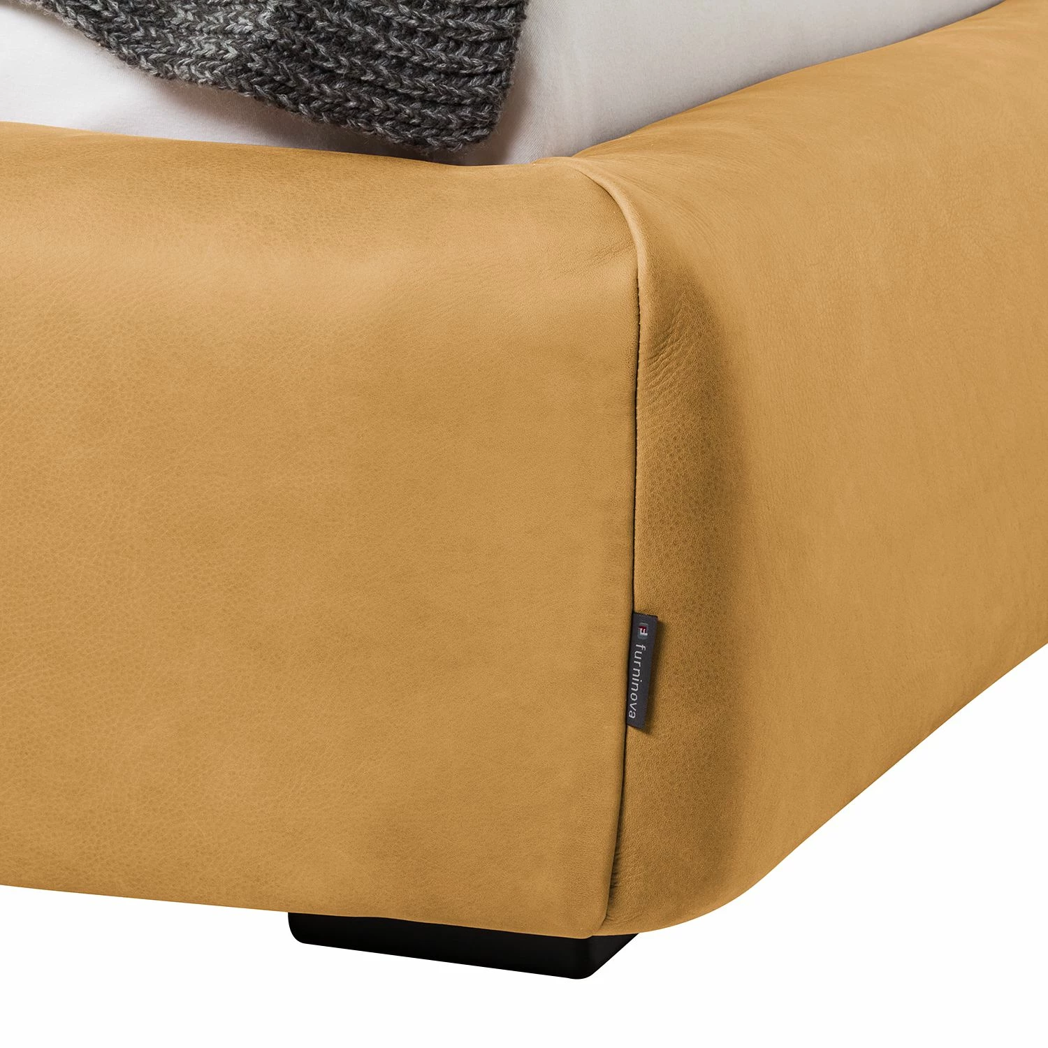 Studio Copenhagen Polsterbett Shabby Echtleder - Ocker - 140 x 200cm – Bild 4