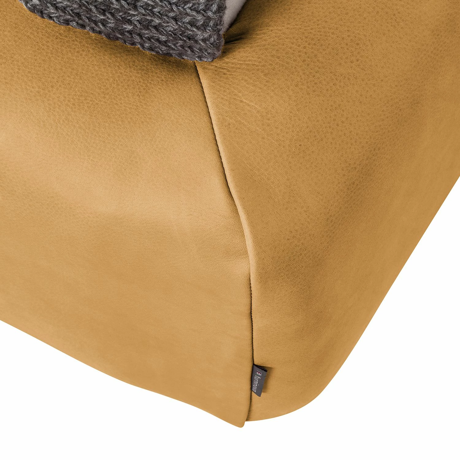 Studio Copenhagen Polsterbett Shabby Echtleder - Ocker - 140 x 200cm – Bild 5