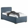 Ars Natura Polsterbett Vitaby Strukturstoff - Jeansblau - 100 x 200cm - Mit Lattenrost