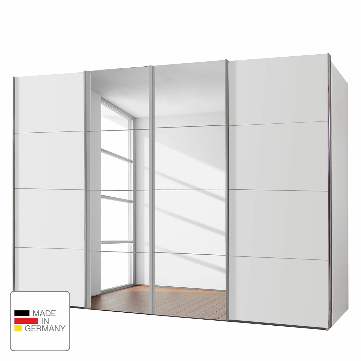 Wimex Schwebetrenschrank Brüssel - Alpinweiß - Breite: 300 cm - 2 – Bild 2