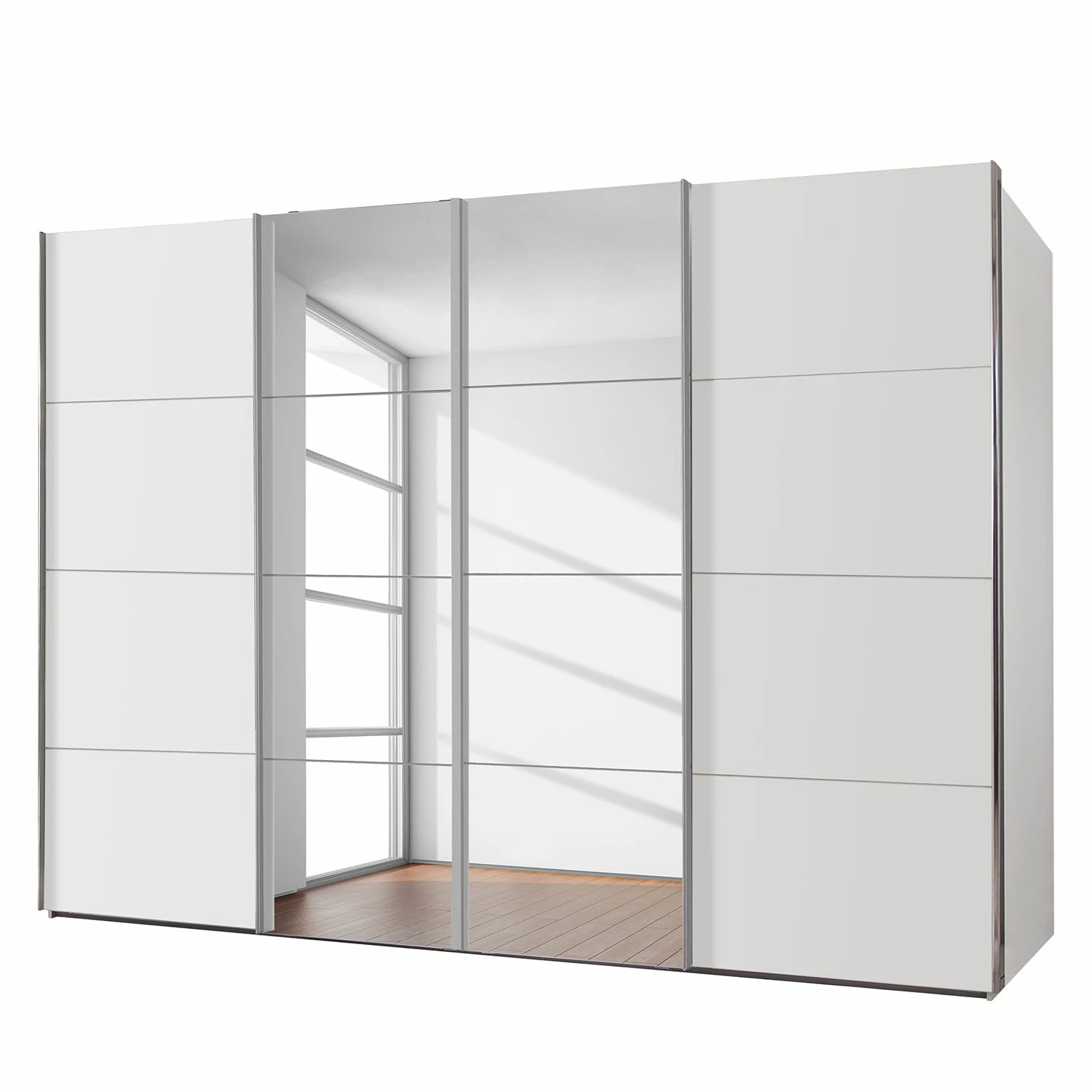 Wimex Schwebetrenschrank Brüssel - Alpinweiß - Breite: 300 cm - 2