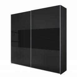 Rauch Blue Schwebetürenschrank Loriga - Graumetallic / Glas Schwarz - Breite: 175 cm