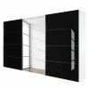 Rauch Orange Schwebetürenschrank Quadra (Spiegel) - Alpinweiß / Glas Schwarz - Breite x Höhe: 315 x 210 cm