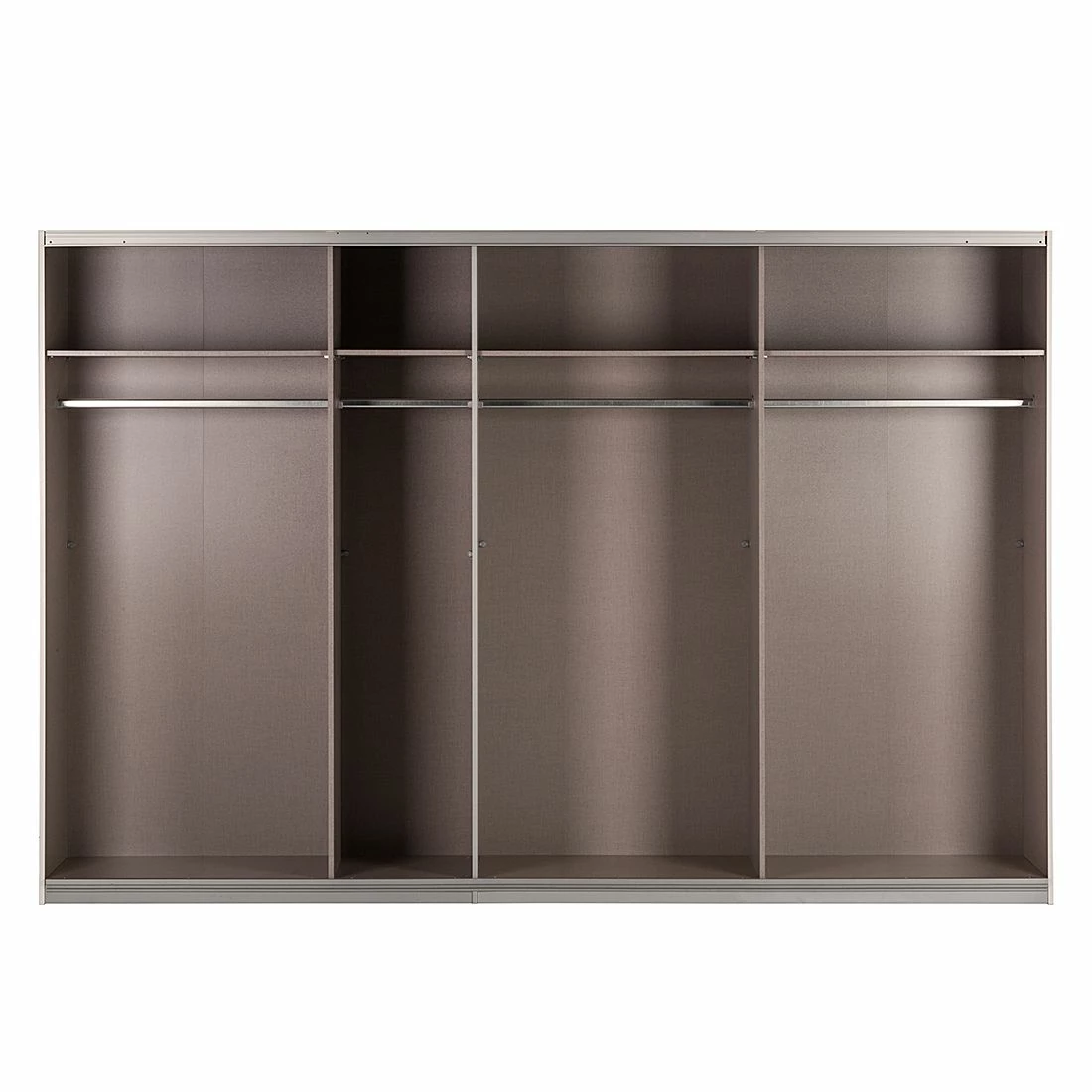 Rauch Orange Schwebetürenschrank Quadra (Spiegel) - Alpinweiß / Glas Schwarz - Breite x Höhe: 315 x 210 cm – Bild 3